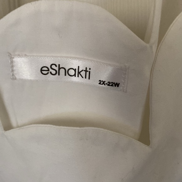 EShakti White Mini Dress Short Sleeve Scallop Neckline Women’s Size 2X 22W - Picture 3 of 10